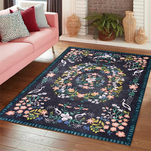Home Flower Floor Mat Living Room Bedroom Indoor Floor Play Mat Style 1