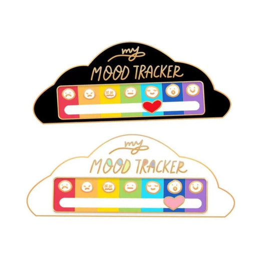 2Pcs My Social Battery Mood Brooch Pin Funny Interactive Badge Lape Pin Cloud Style
