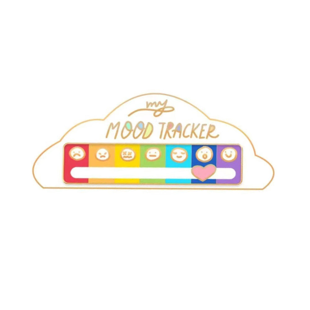 2Pcs My Social Battery Mood Brooch Pin Funny Interactive Badge Lape Pin Cloud Style