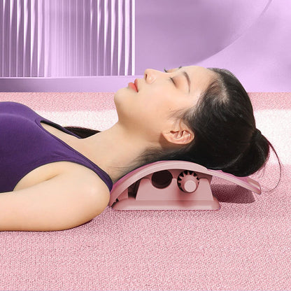 2 in 1 Neck and Back Stretcher Neck Cracker Back Lumbar Massager Pink