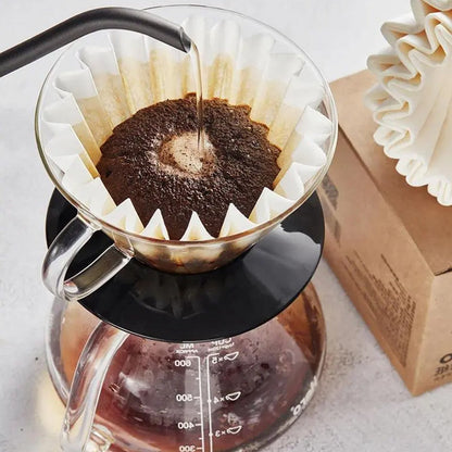 50Pcs Coffee Filters Cup Replacement Disposable Basket Coffee Filters Paper for Drip Coffee Maker White