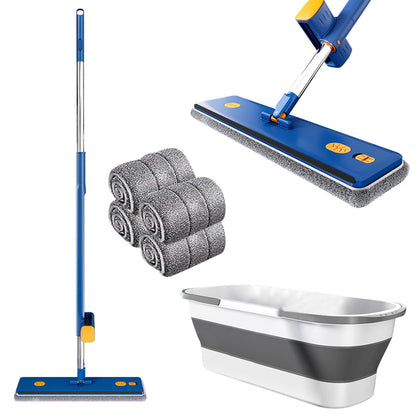 360-Degree Rotating Self Wringing Mop Large Flat Floor Wall Cleaning Mop with Folding Bucket