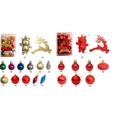 2set Christmas Tree Ornaments Set Tree for Xmas  Tree Decor Multicolor Red