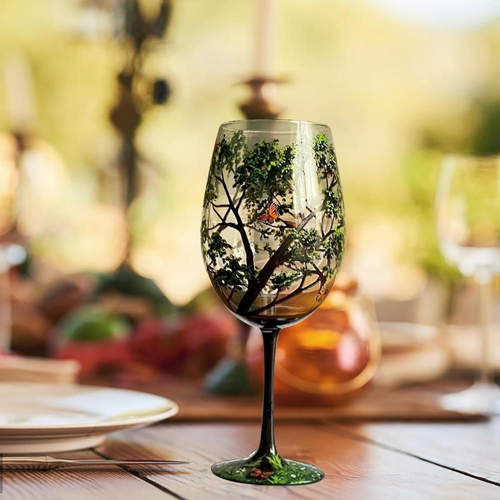 450ml Season Tree Wine Glass Cup Goblet Champagne Cup Home Decor Holiday Party Supplies Summer