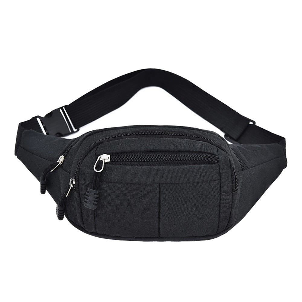2Pcs Unisex Sling Bag Chest Pack Fanny Pack Sports Waist Bag Wallet - Black+Grey