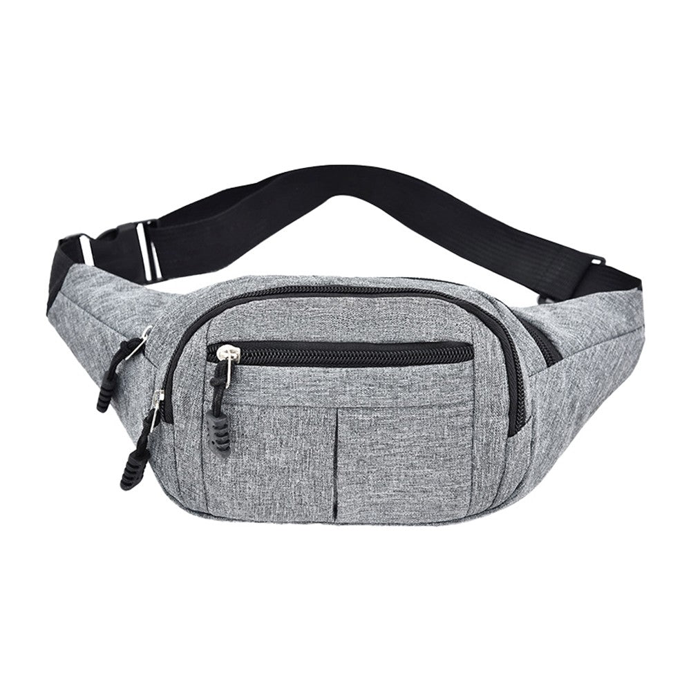 2Pcs Unisex Sling Bag Chest Pack Fanny Pack Sports Waist Bag Wallet - Black+Grey