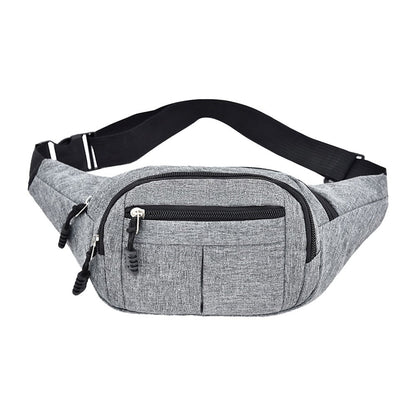 2Pcs Unisex Sling Bag Chest Pack Fanny Pack Sports Waist Bag Wallet - Black+Grey