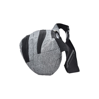 2Pcs Unisex Sling Bag Chest Pack Fanny Pack Sports Waist Bag Wallet - Black+Grey