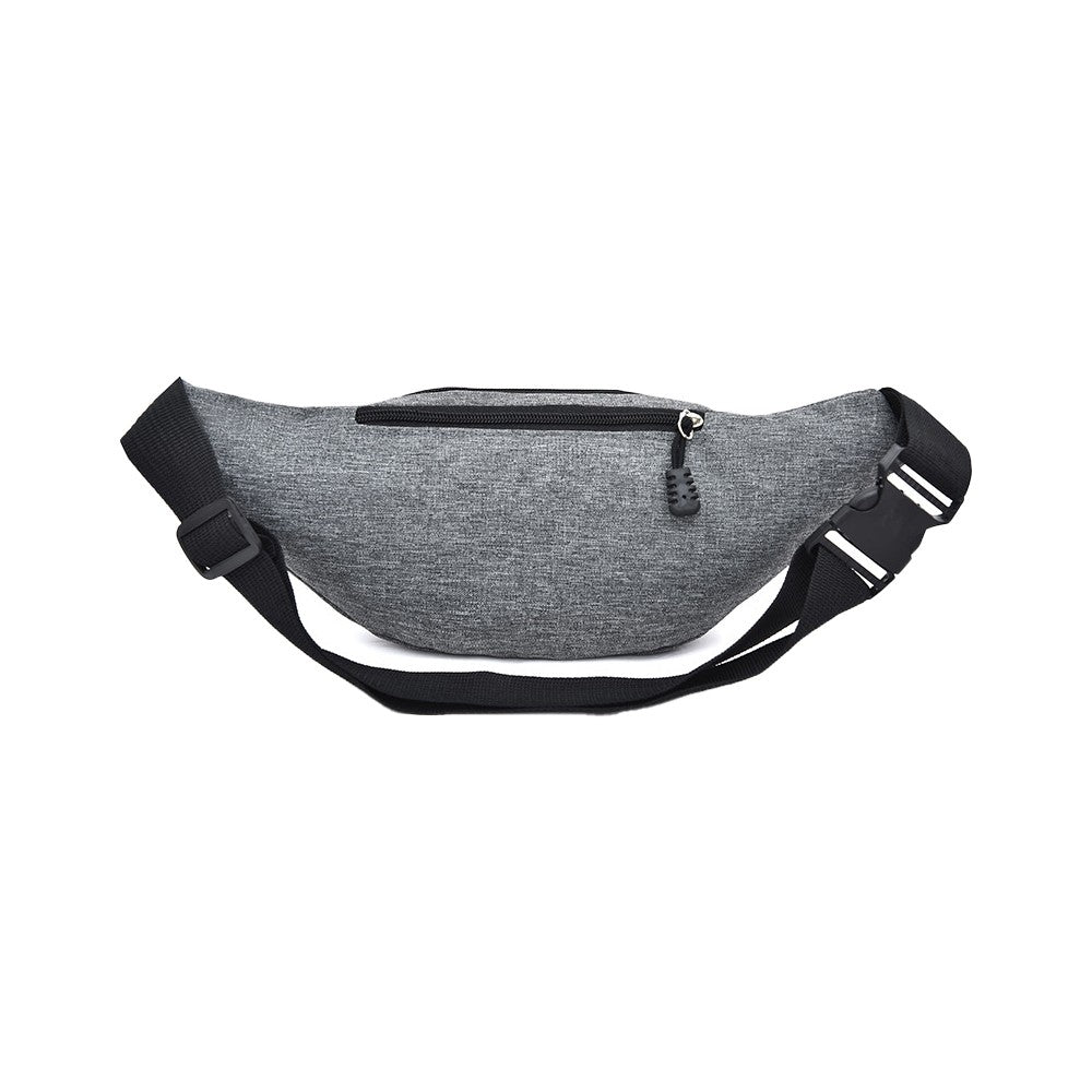 2Pcs Unisex Sling Bag Chest Pack Fanny Pack Sports Waist Bag Wallet - Black+Grey