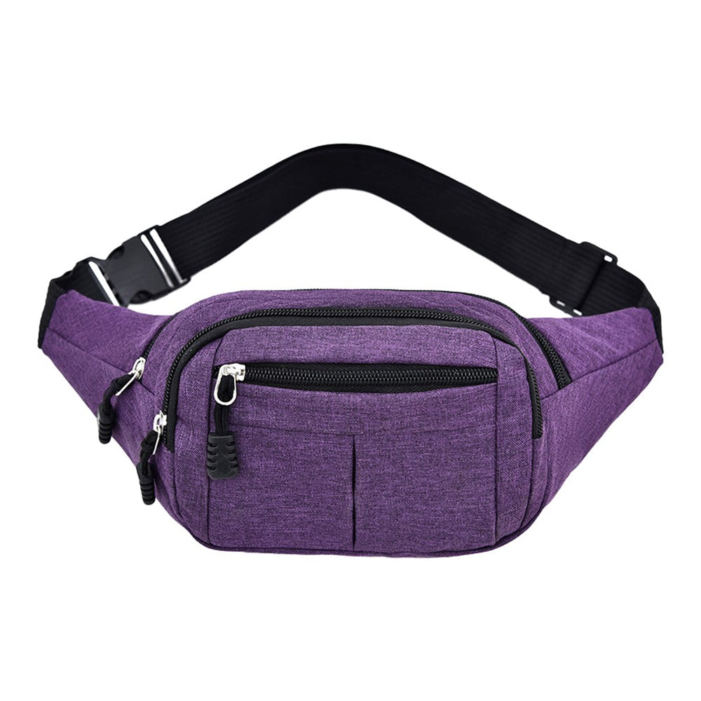 2Pcs Unisex Sling Bag Chest Pack Fanny Pack Sports Waist Bag Wallet - Red+Purple