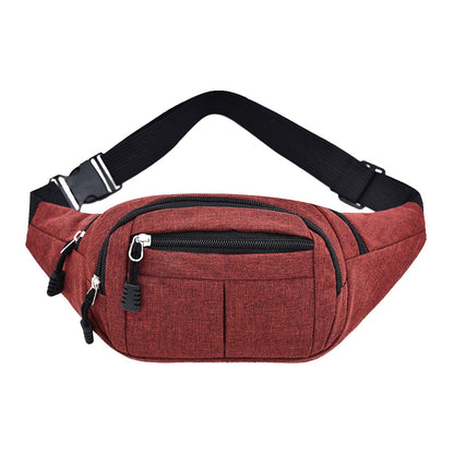 2Pcs Unisex Sling Bag Chest Pack Fanny Pack Sports Waist Bag Wallet - Red+Purple