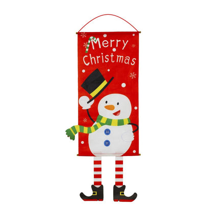 3 Set Merry Christmas Fabric Flag Xmas Door Porch Hanging Decoration