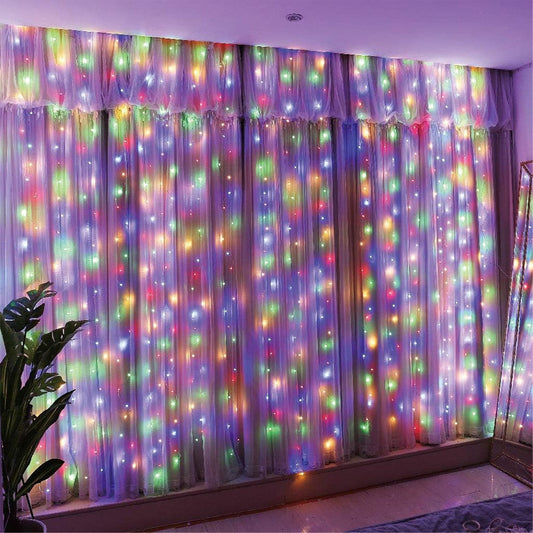 3M Christmas LED Curtain Lights Copper Wire Light String Curtain String Light - Multicolor Light