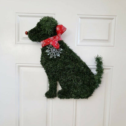 Animal Shaped Christmas Wreath Front Door Artificial Pine Branches Garland Ornaments Xmas Farmhouse Decorations Style 1