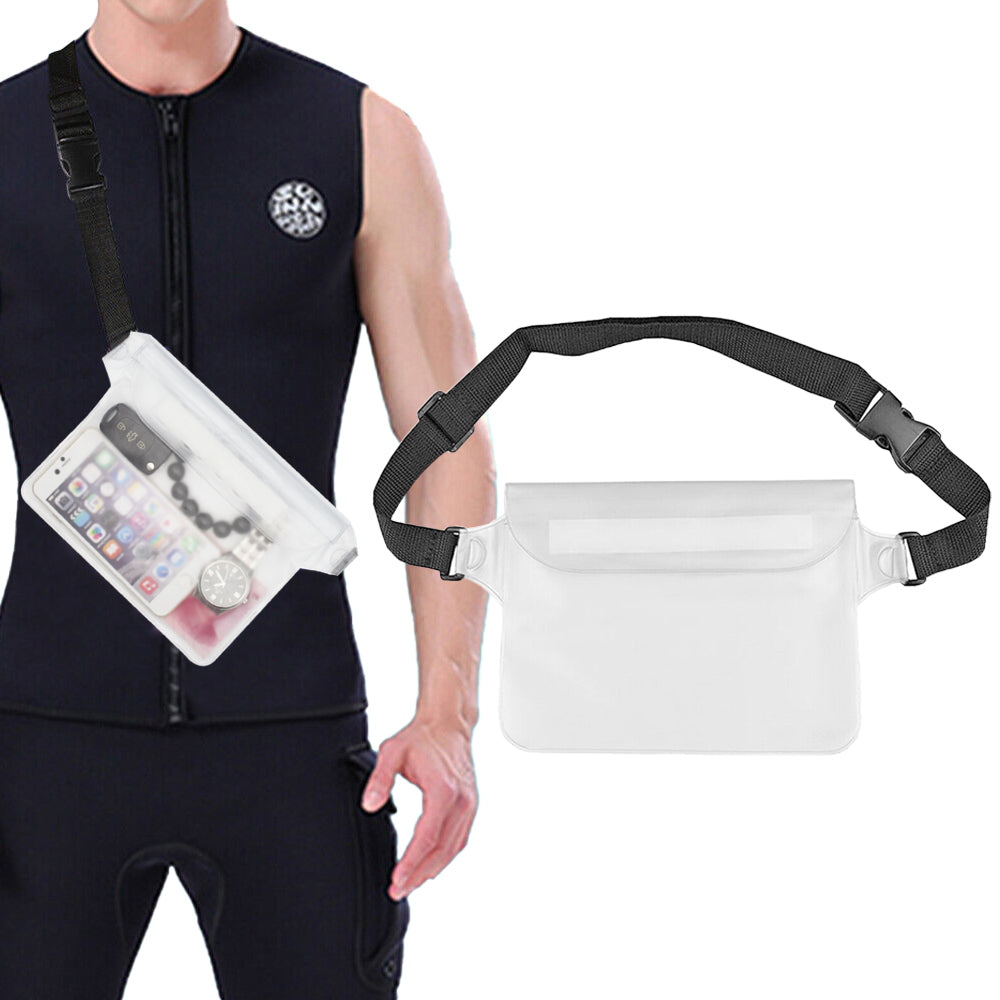 Waterproof Pouch with Adjustable Waist Strap for Beach Boating Swimming Snorkeling Fishing