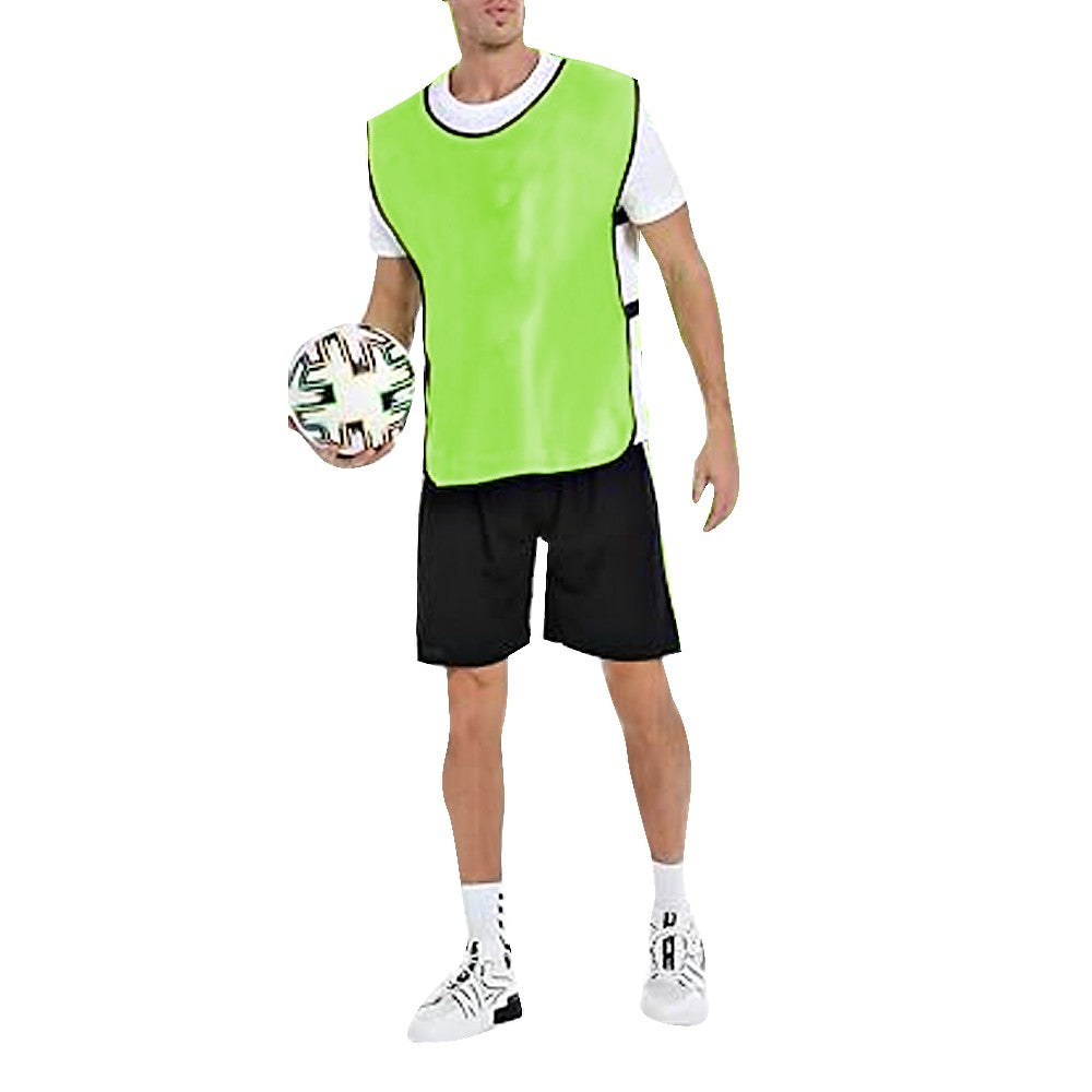 8-Piece Adult Scrimmage Training Vest Team Training Bibs Pinnies for Team Sports Games - Green+Orange