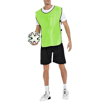 8-Piece Adult Scrimmage Training Vest Team Training Bibs Pinnies for Team Sports Games - Green+Orange