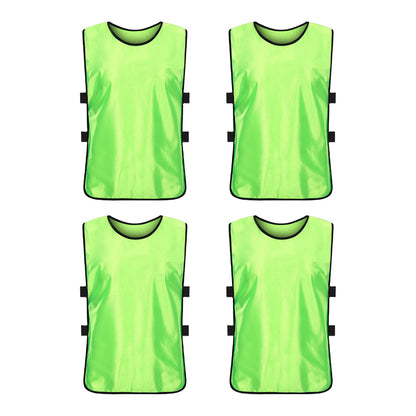 4Pcs Scrimmage Training Vest Team Sports Games Practice Jersey Green