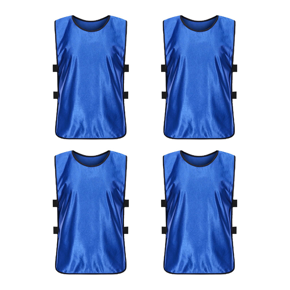 4Pcs Scrimmage Training Vest Team Sports Games Practice Jersey Blue