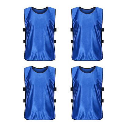 4Pcs Scrimmage Training Vest Team Sports Games Practice Jersey Blue