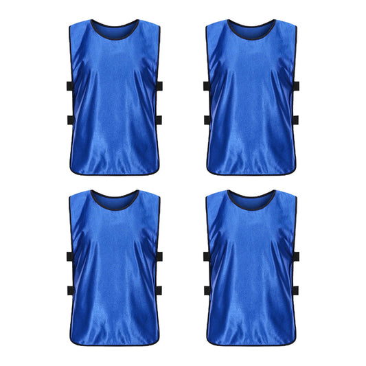 4Pcs Scrimmage Training Vest Team Sports Games Practice Jersey Blue