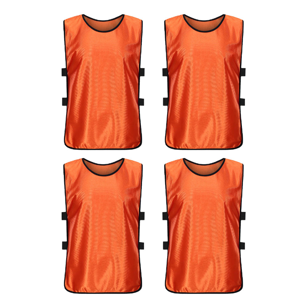 4Pcs Scrimmage Training Vest Team Sports Games Practice Jersey Orange