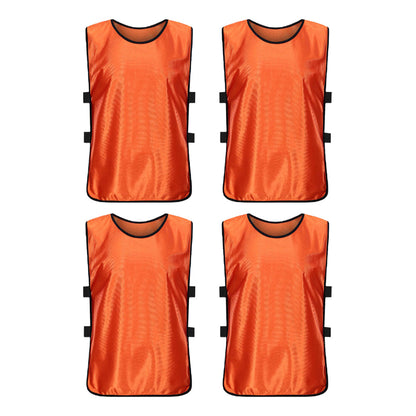 4Pcs Scrimmage Training Vest Team Sports Games Practice Jersey Orange