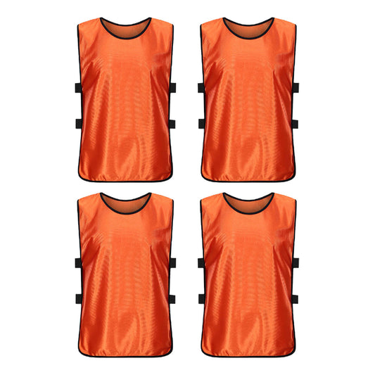 4Pcs Scrimmage Training Vest Team Sports Games Practice Jersey Orange