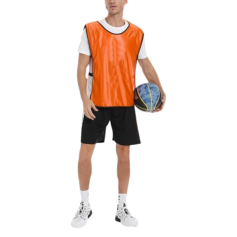 4Pcs Scrimmage Training Vest Team Sports Games Practice Jersey Orange