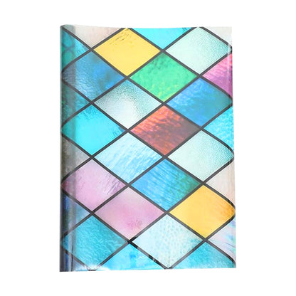 Static Cling Rainbow Lattice Glass Window Film Stained Window Sticker