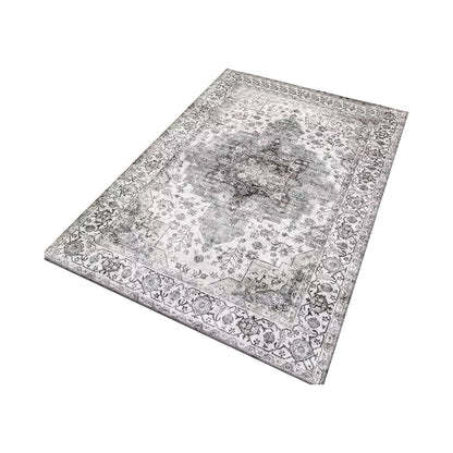 Bohemian Carpet Style Floor Mat Non-Slip Vintage Floor Protective Mat Grey