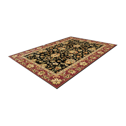 Bohemian Carpet Style Floor Mat Non-Slip Vintage Floor Protective Mat Black