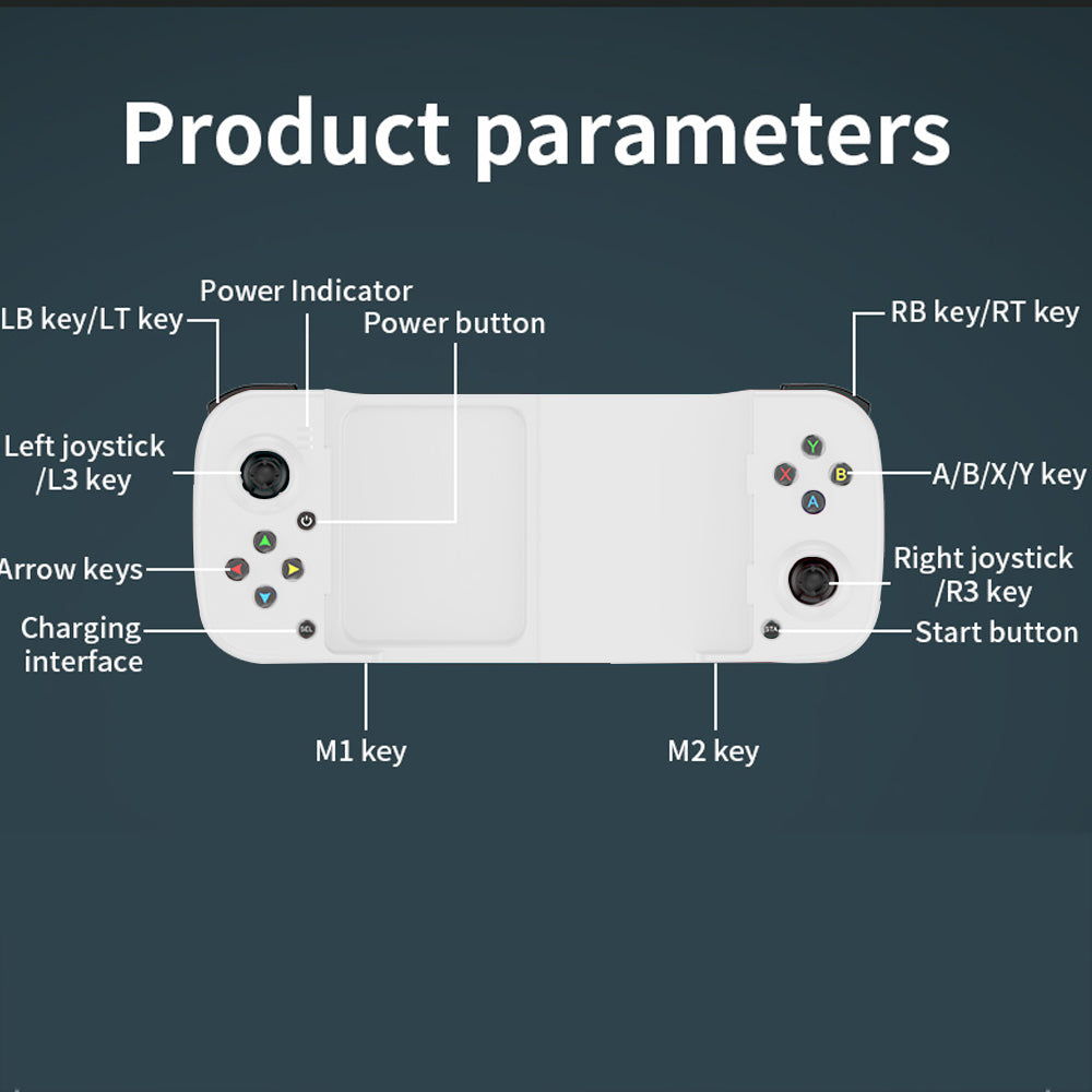 Bluetooth 5.0 Game Controller Wireless Mobile Phone Gamepad White