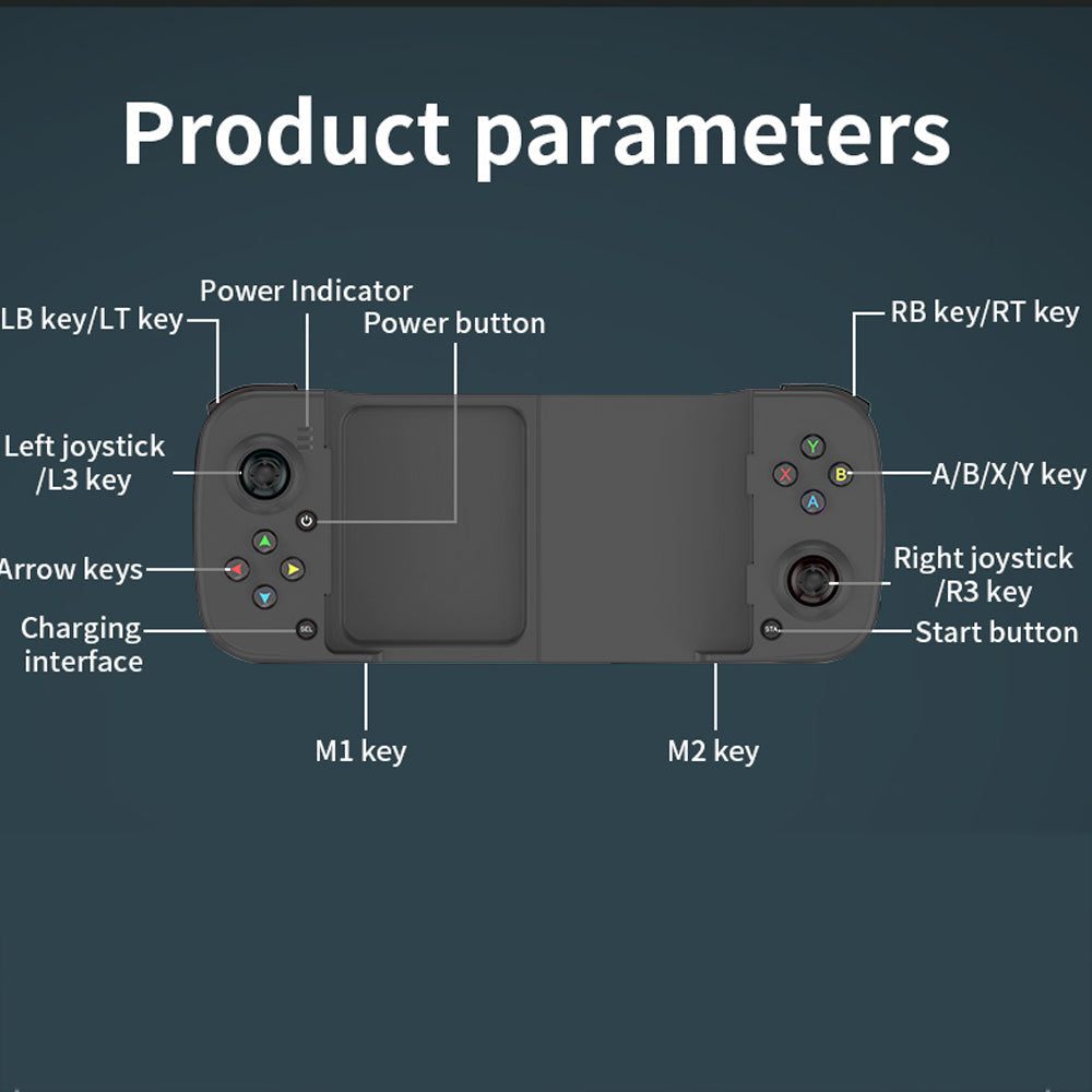 Bluetooth 5.0 Game Controller Wireless Mobile Phone Gamepad Black
