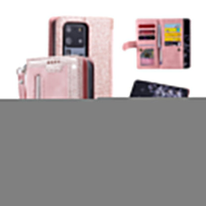 For iPhone 15 Series Case PU Leather iPhone Wallet Flip Cover Pink