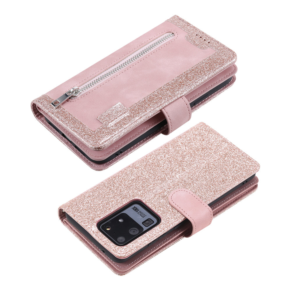 For iPhone 15 Series Case PU Leather iPhone Wallet Flip Cover Pink
