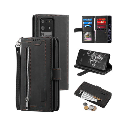 For iPhone 15 Series Case PU Leather iPhone Wallet Flip Cover Black