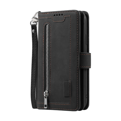 For iPhone 15 Series Case PU Leather iPhone Wallet Flip Cover Black