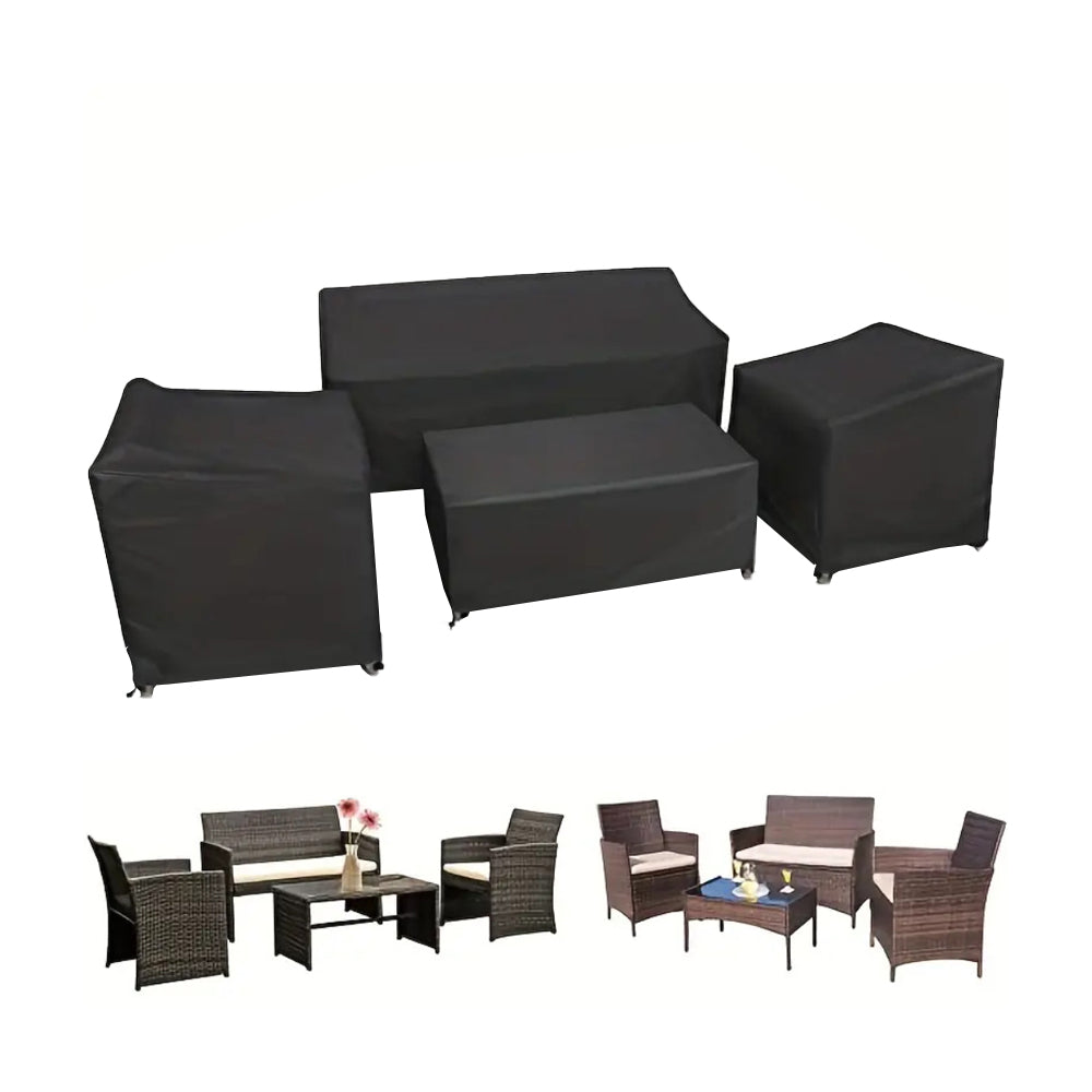 4-Piece Set Patio Furniture Covers Waterproof Outdoor Furniture Set UV-Resistant Patio Cover All-Weather Furniture Cover