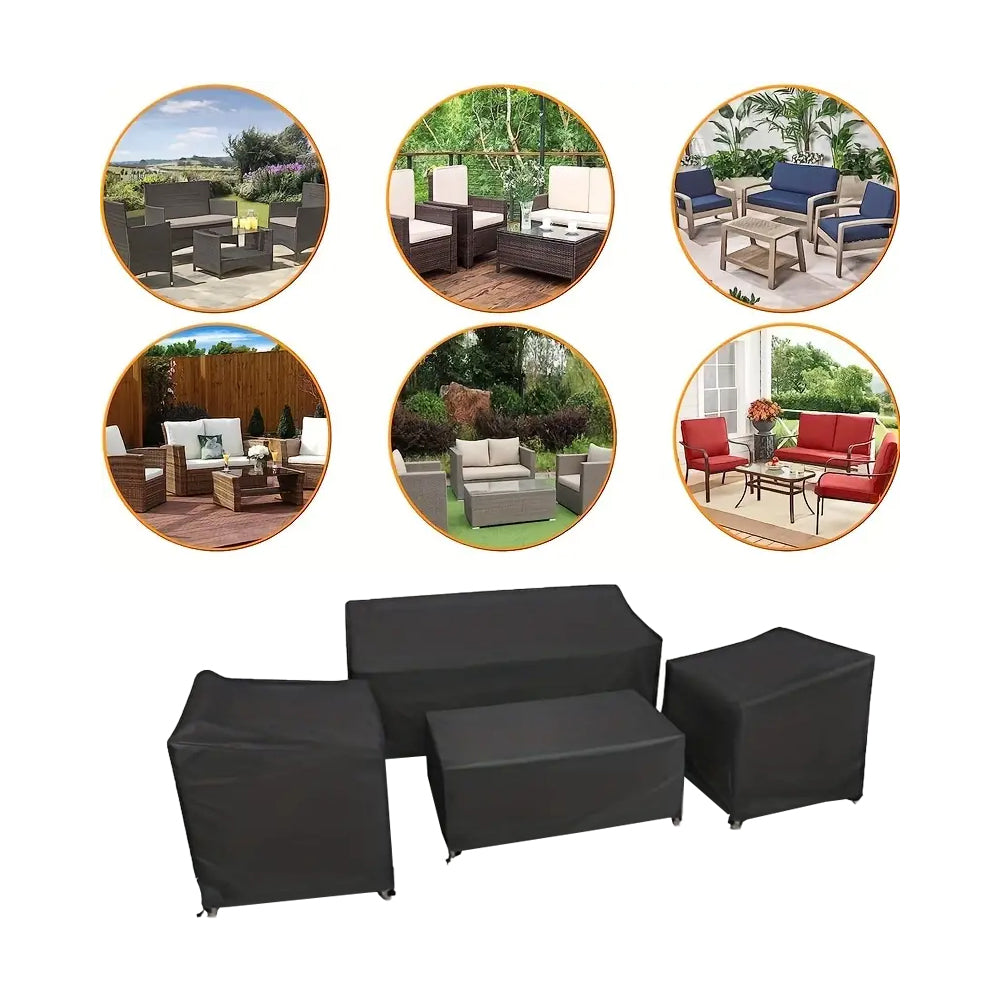 4-Piece Set Patio Furniture Covers Waterproof Outdoor Furniture Set UV-Resistant Patio Cover All-Weather Furniture Cover