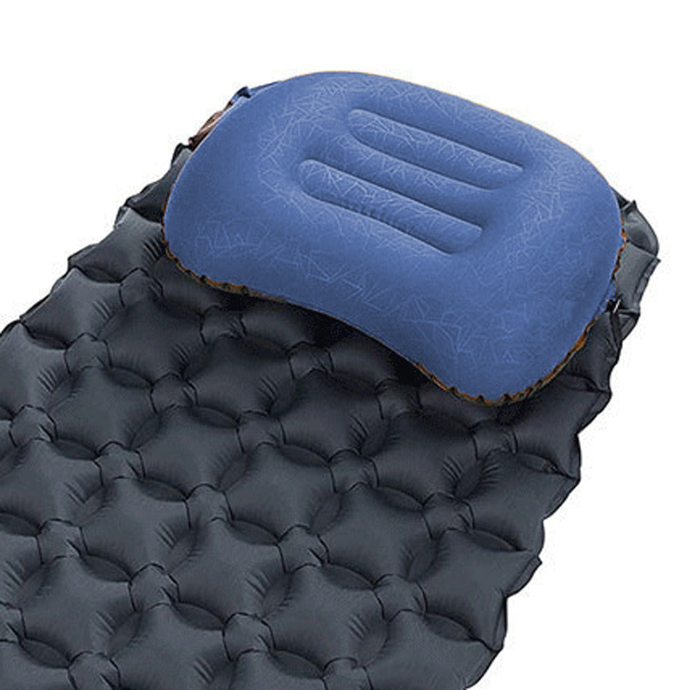 Portable Inflatable Pillow Outdoor Camping Travel Air Neck Pillow Hiking Pillow Dark Blue