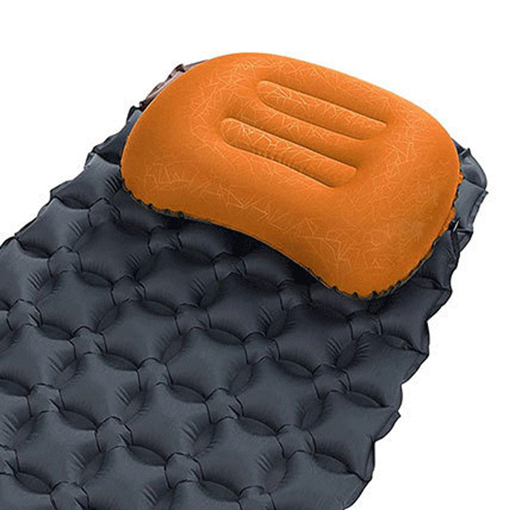 Portable Inflatable Pillow Outdoor Camping Travel Air Neck Pillow Hiking Pillow Orange