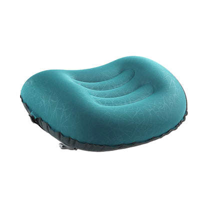 Portable Inflatable Pillow Outdoor Camping Travel Air Neck Pillow Hiking Pillow Blue