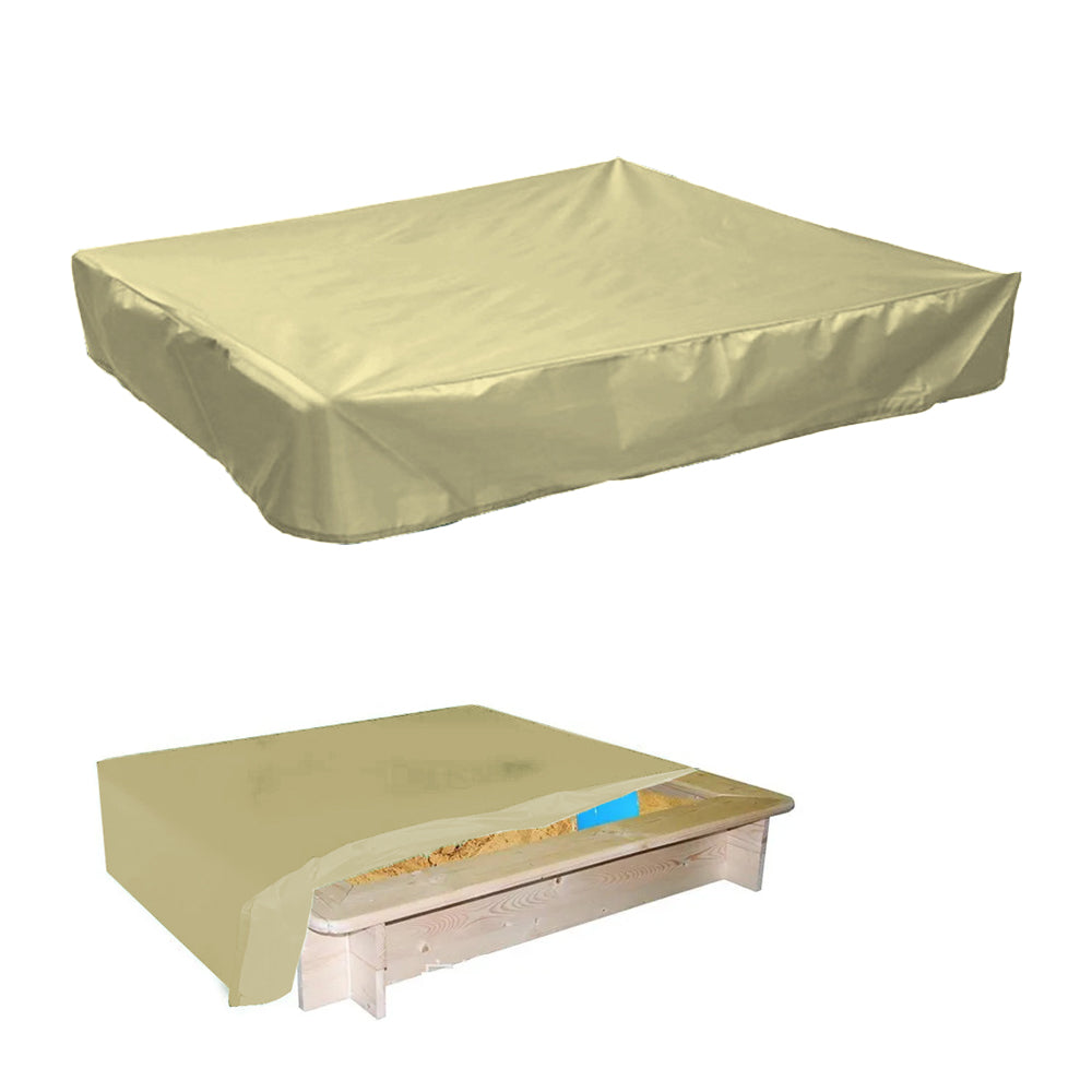 Square Sandbox Sandpit Cover Sandbox Canopy With Drawstring for Sandpit Toys Beige
