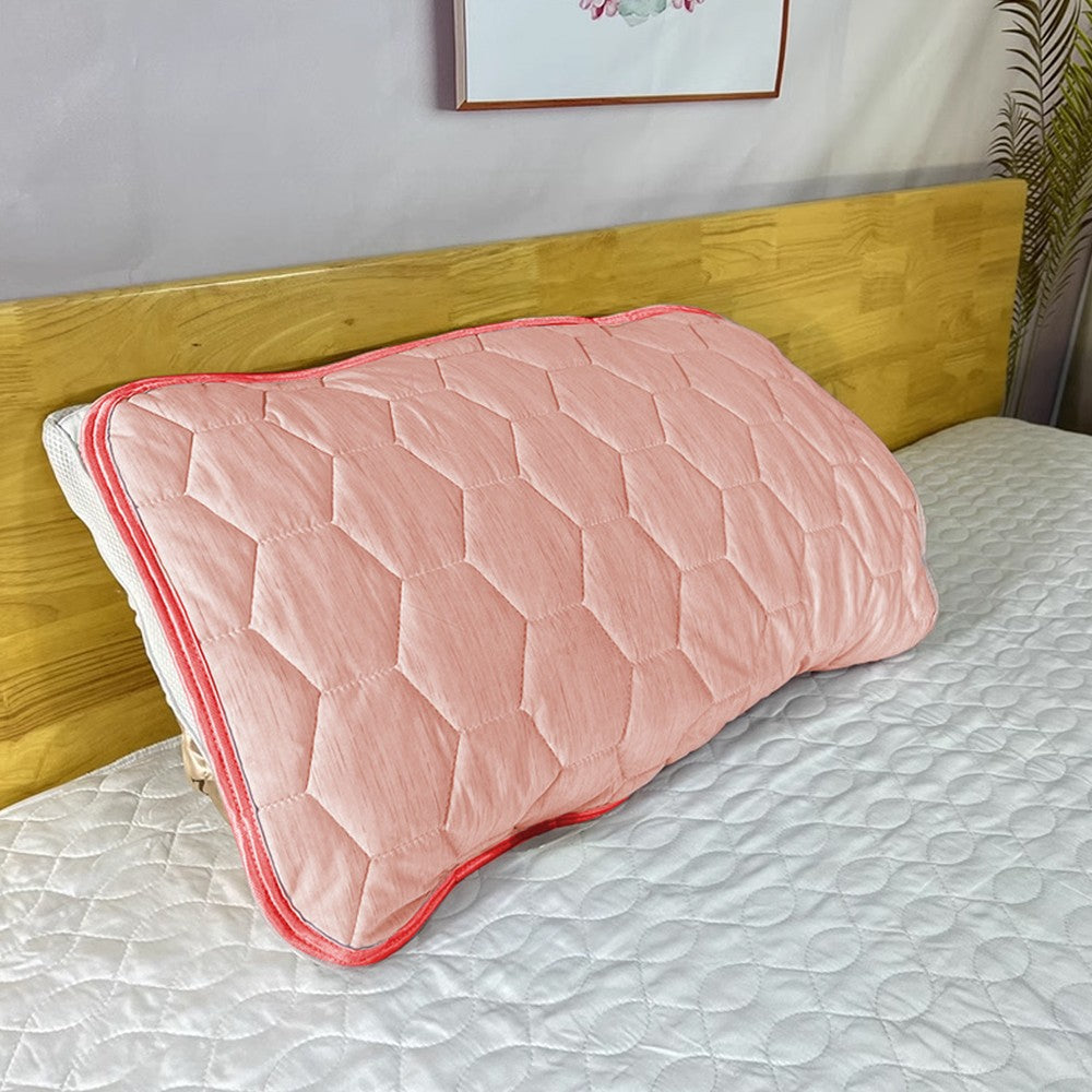 2Pcs 65x45cm Summer Cooling Pillow Pad Pillow Cover - Pink