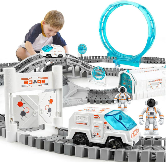 229Pcs Spaceman Railway Space Track Toy Electric Car Tracks Space Rail Toys