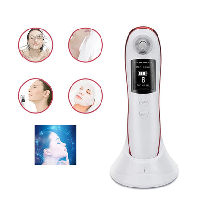 Electric Blackhead Remover Vacuum Face Pore Cleaner with 6 Suction Heads White
