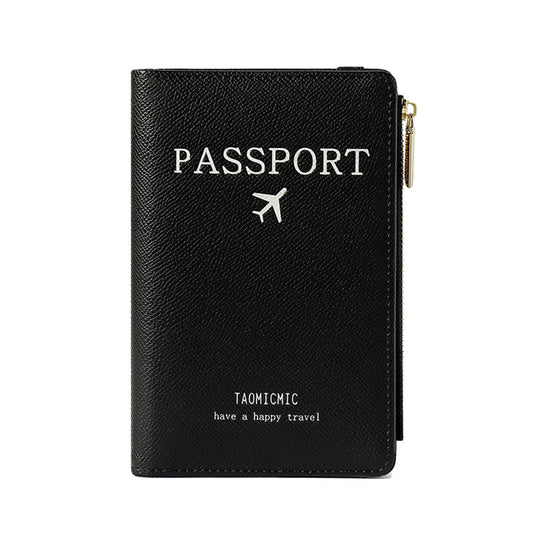 RFID Blocking Passport Holder Card Holder Travel Wallet Black