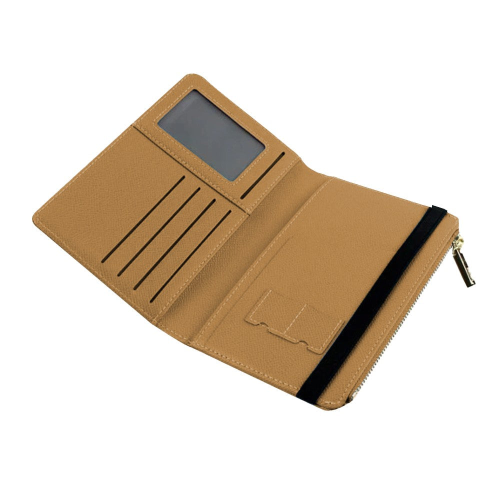 RFID Blocking Passport Holder Card Holder Travel Wallet Brown