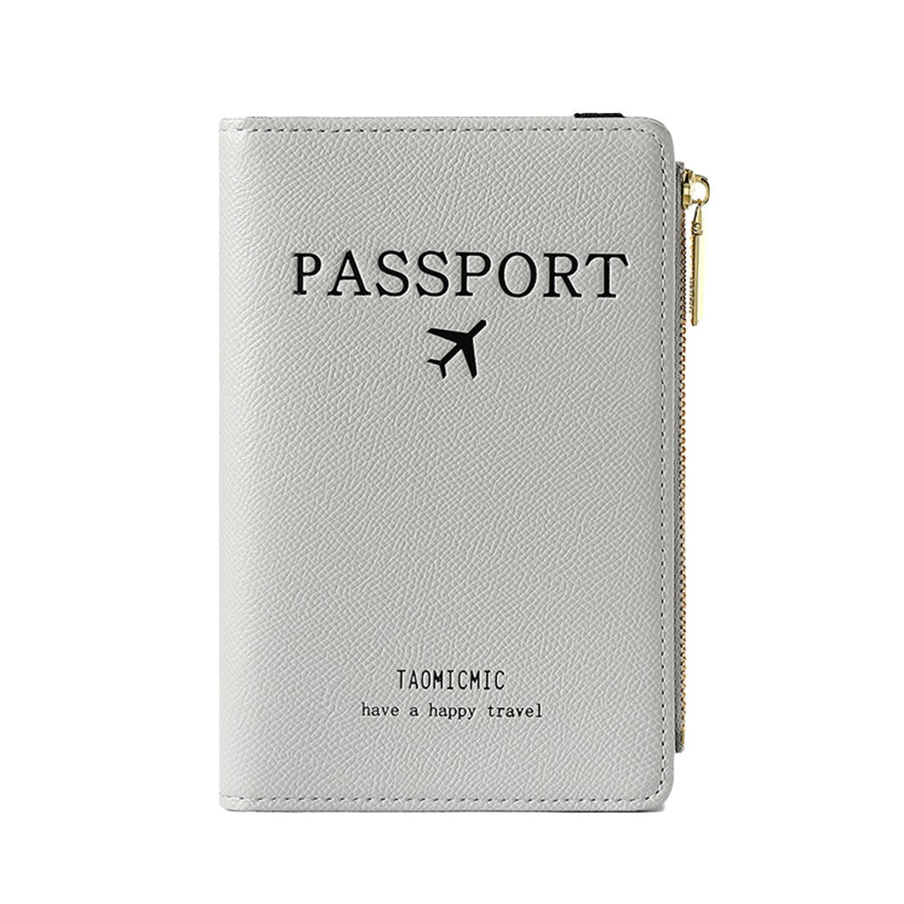 RFID Blocking Passport Holder Card Holder Travel Wallet Gray